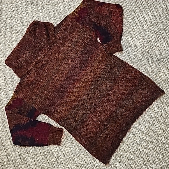Vintage JEANNE PIERRE Mohair Turtleneck Sweater with Abstract Patterns Small - Picture 6 of 15
